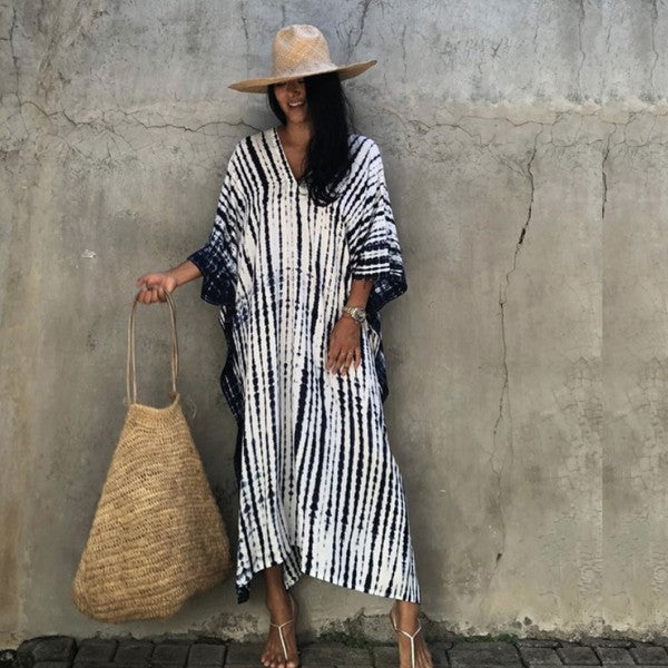 π Chic Beach Cover-Up Tunic Maxi Dress