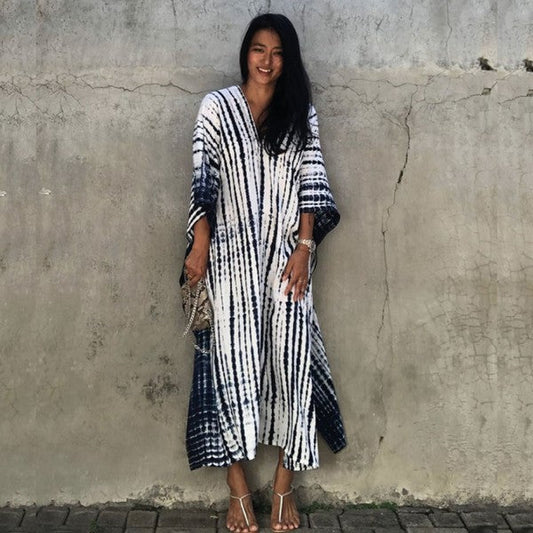 🌊 Chic Beach Cover-Up Tunic Maxi Dress