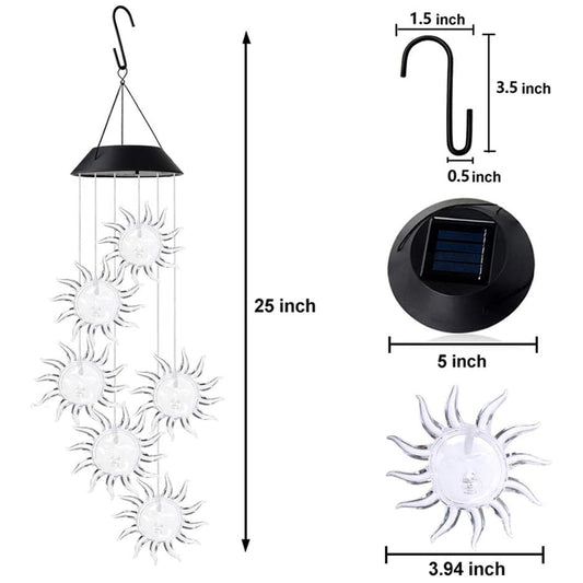 π» Low Voltage LED Sunflower Solar Wind Chime