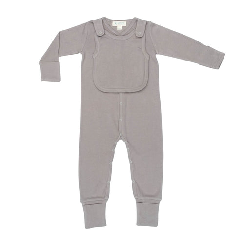 π Gray Smart Footie + Snap Bib β Organic Convertible Sleeper Set π€