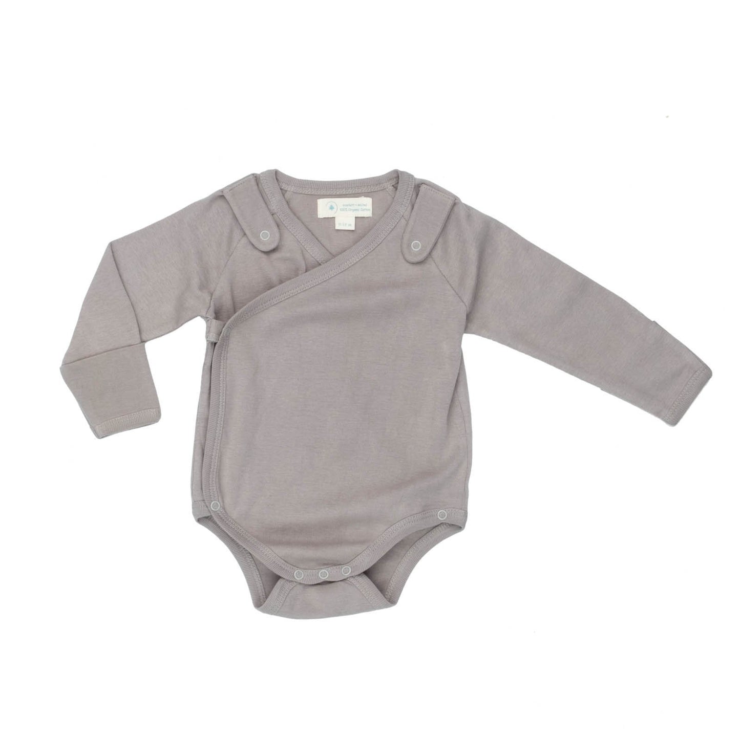 π Gray Smart Kimono Bodysuit + Bib Set β Organic Cotton