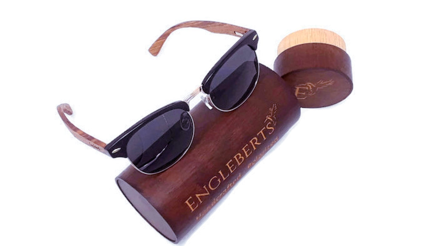 🌲Engleberts Walnut Club Sunglasses – Polarized Artisan Edition