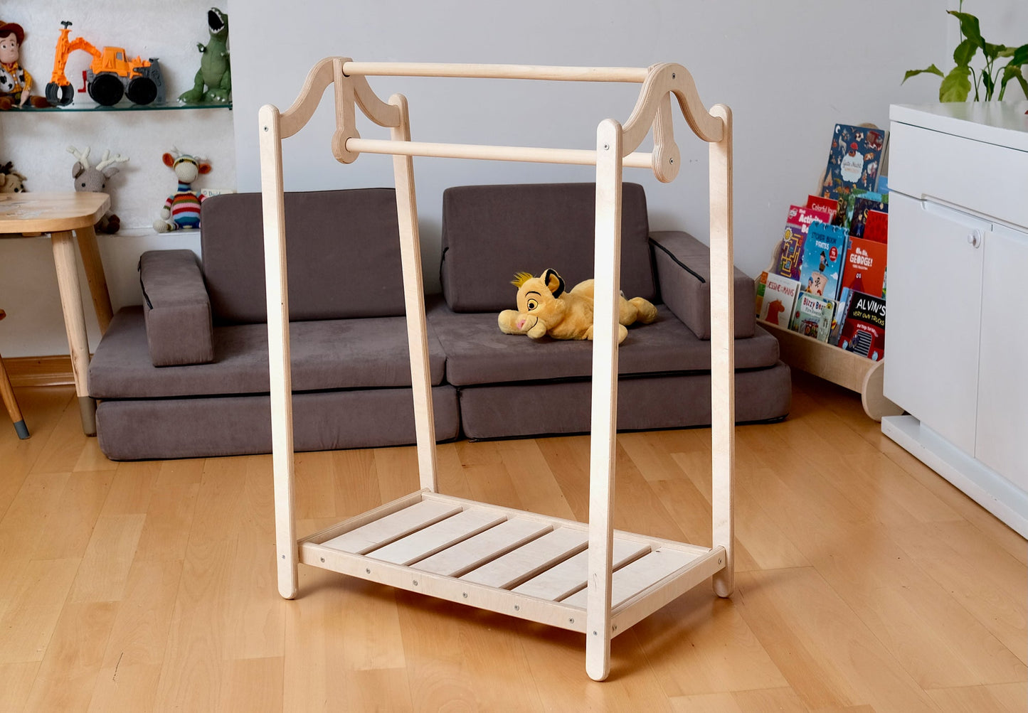 🧸 Montessori Wooden Kids Clothing Rack