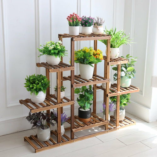 🌿 Indoor 9-Tier Wooden Plant Stand