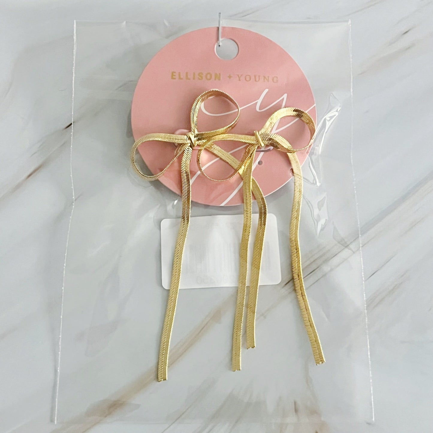 💛 Golden Bow Drop Earrings