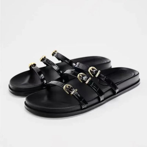 🐾Sierra Slide Sandals – Chic Animal Print Flats for Summer☀️