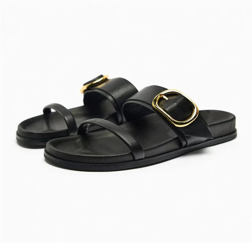 🐾Sierra Slide Sandals – Chic Animal Print Flats for Summer☀️