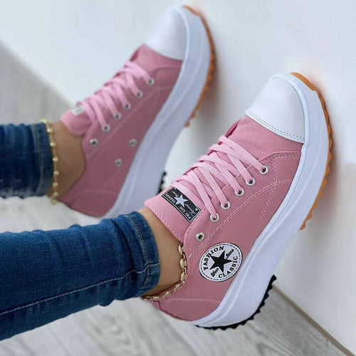 π Flat Lace-Up Pattern Canvas Sneakers β Style + Comfort in Every Step