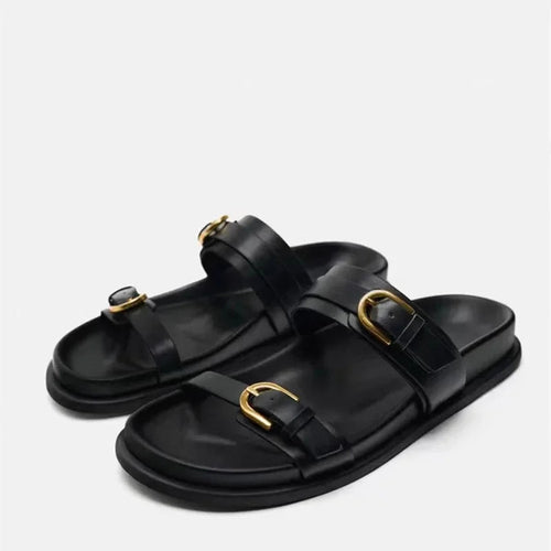 🐾Sierra Slide Sandals – Chic Animal Print Flats for Summer☀️