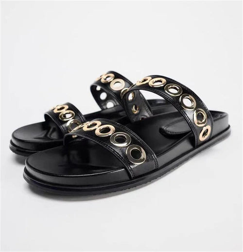 🐾Sierra Slide Sandals – Chic Animal Print Flats for Summer☀️
