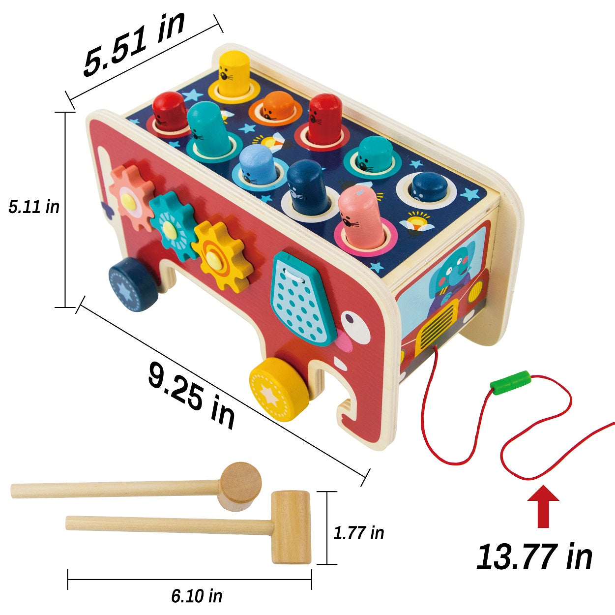 🐘 Wooden Knocker Toy