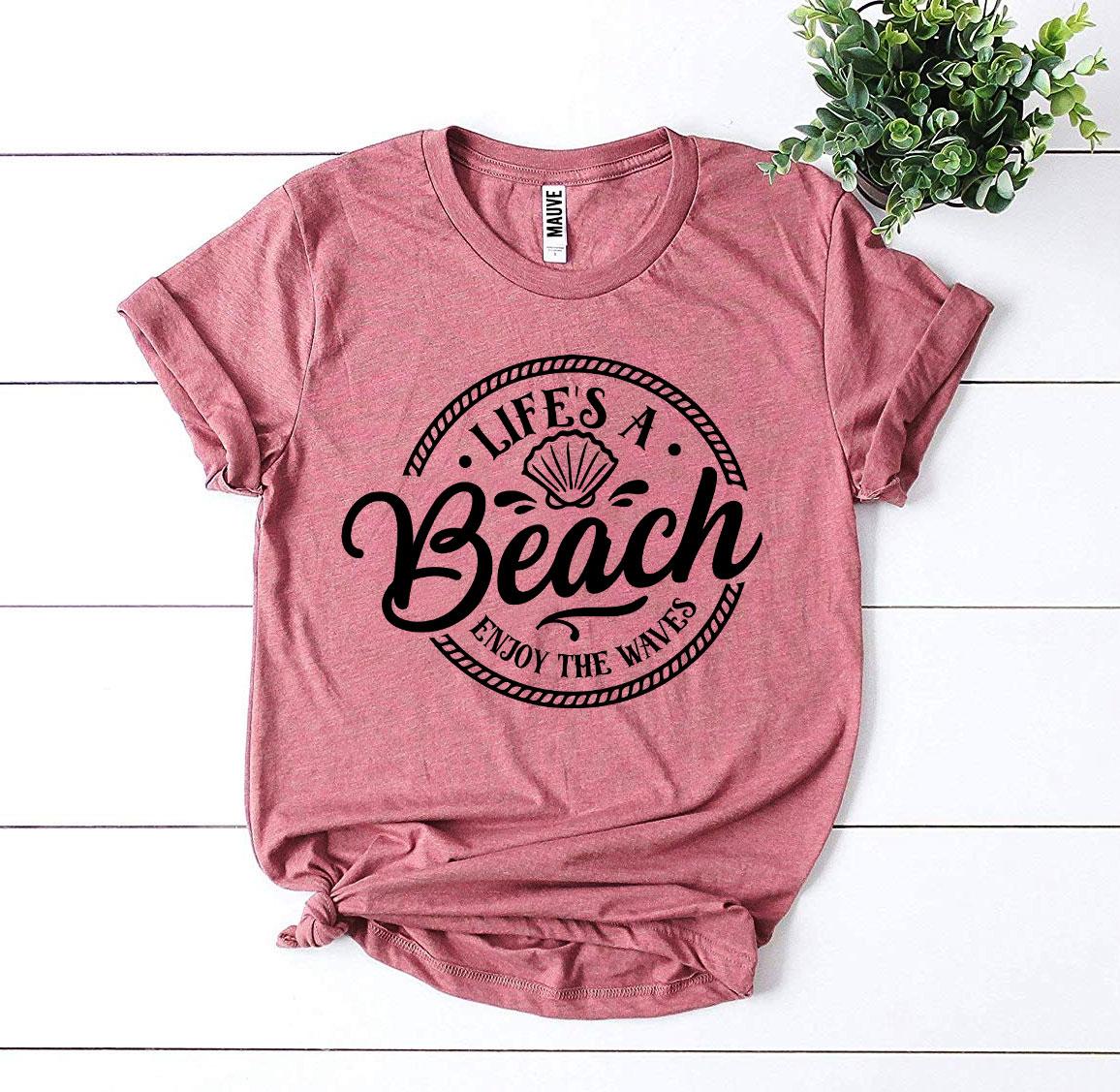 🌴 Life’s a Beach, Enjoy the Waves Tee – Chill Coastal Vibes