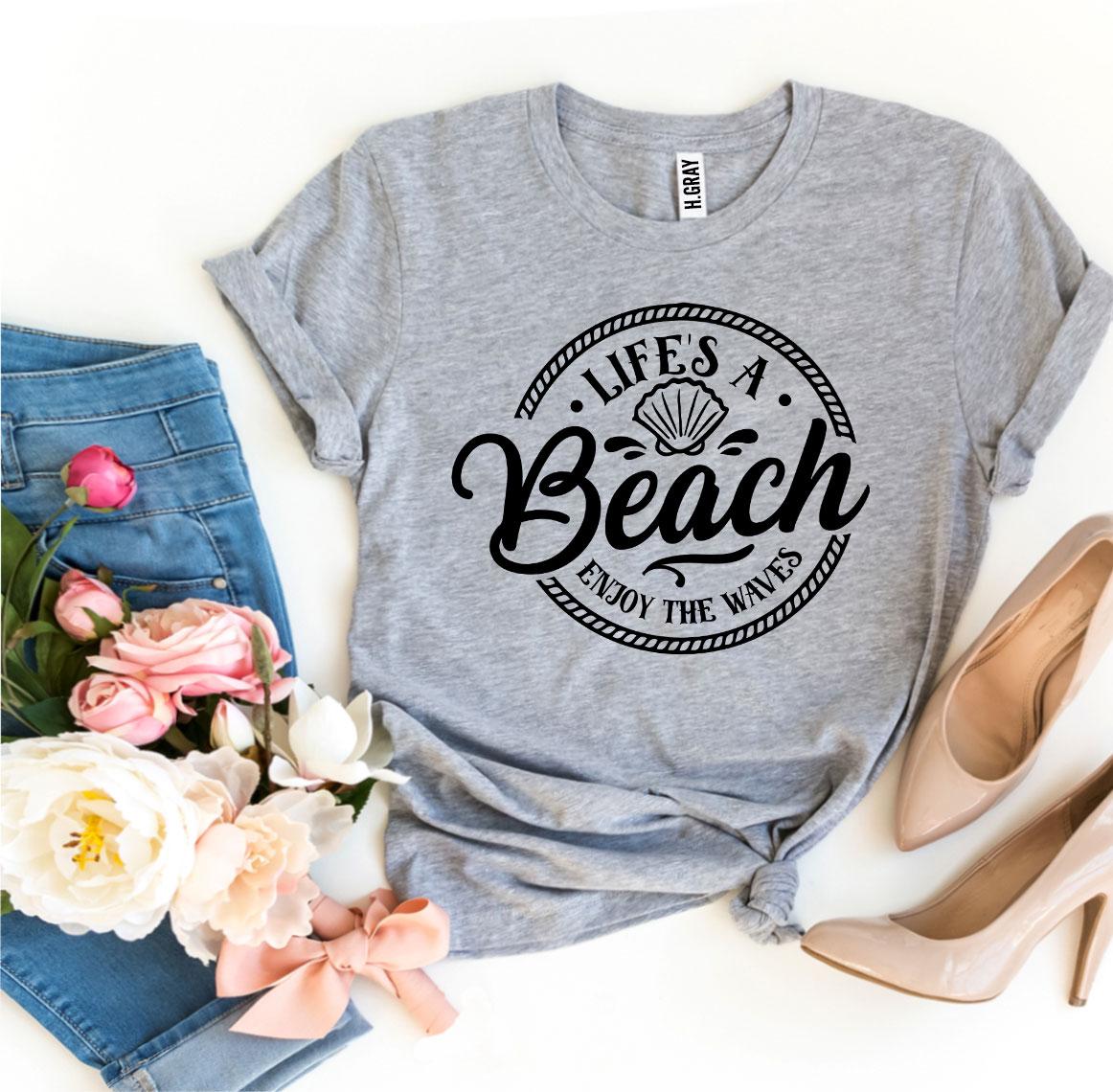 🌴 Life’s a Beach, Enjoy the Waves Tee – Chill Coastal Vibes
