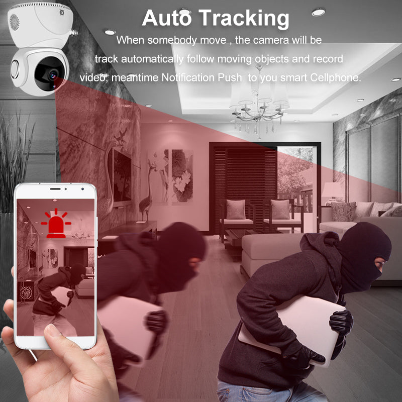 📹 HD 1080P 360° Panoramic PTZ Wireless WiFi Camera