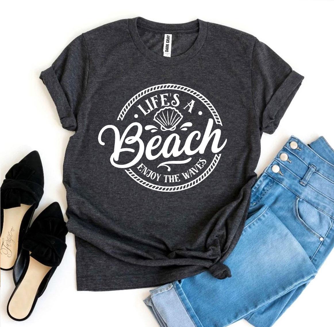 🌴 Life’s a Beach, Enjoy the Waves Tee – Chill Coastal Vibes
