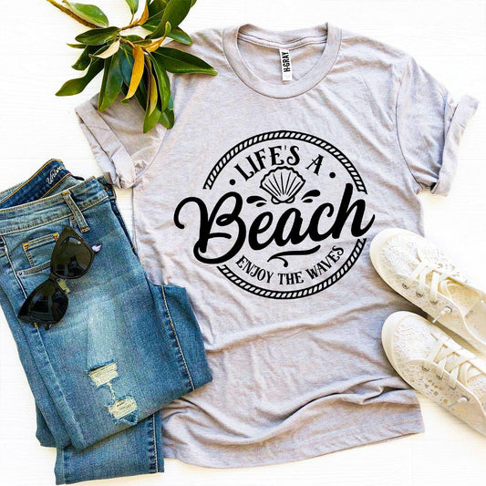 🌴 Life’s a Beach, Enjoy the Waves Tee – Chill Coastal Vibes