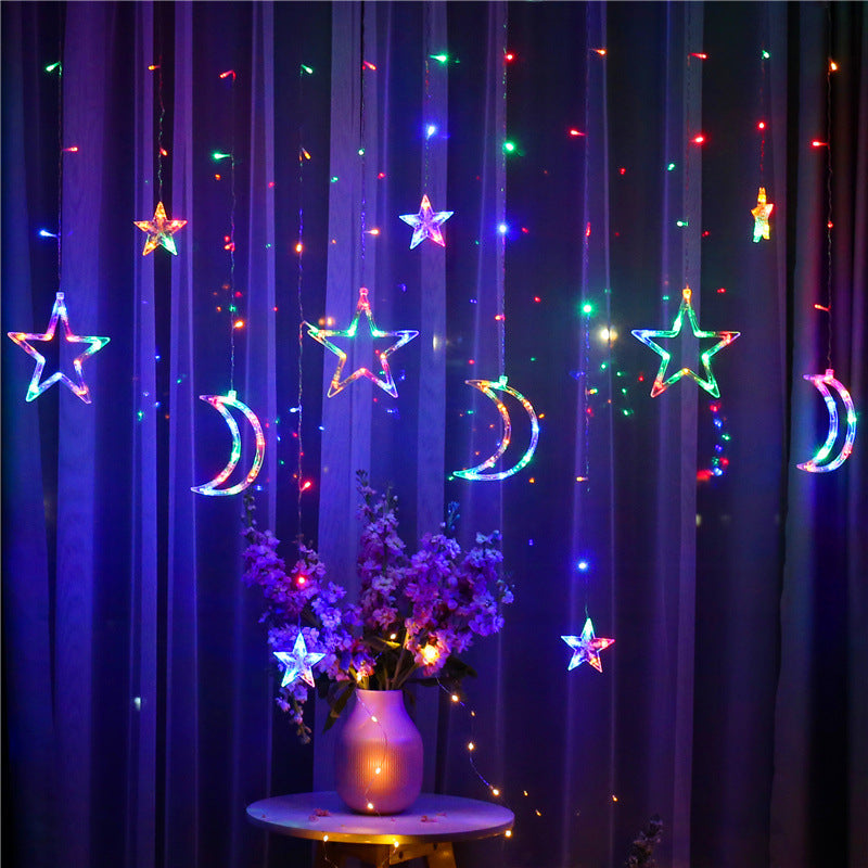 🌙 Moon & Star String Lights – 8-Mode Remote-Controlled Magic