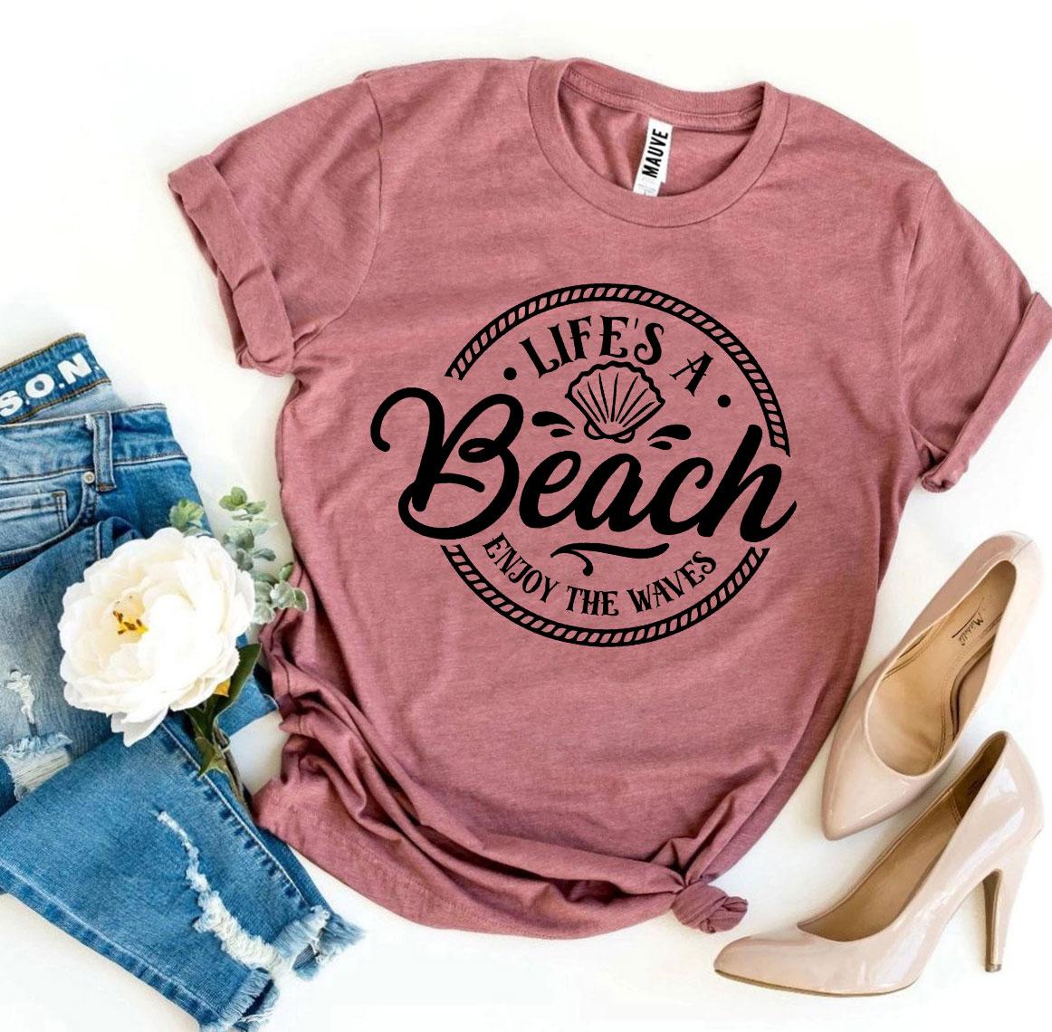 🌴 Life’s a Beach, Enjoy the Waves Tee – Chill Coastal Vibes