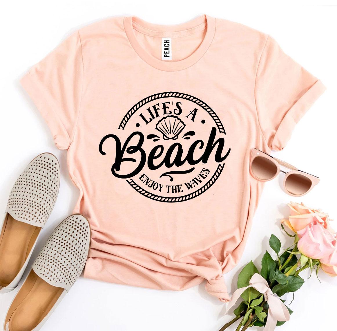 🌴 Life’s a Beach, Enjoy the Waves Tee – Chill Coastal Vibes