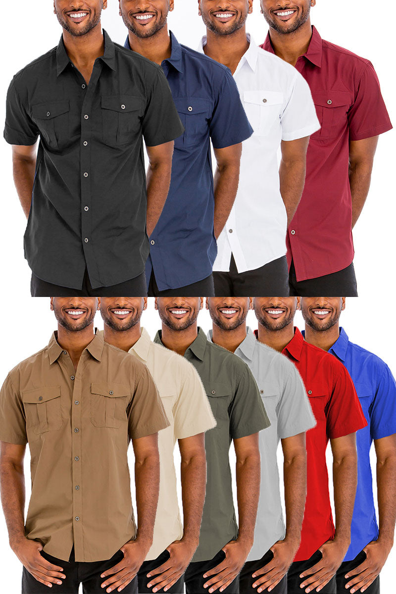 Two Pocket Button Down Shirt β Burgundy Essential π·π