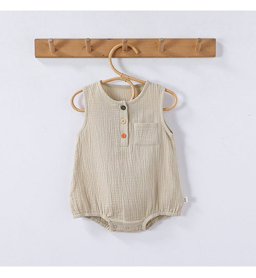 👶 Little Nest Cotton Bodysuits – Summer Sleeveless Basics 🌞