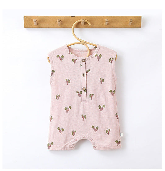 🍑 Fruit Grove Rompers – Sleeveless Summer Bodysuits for Littles 🍉