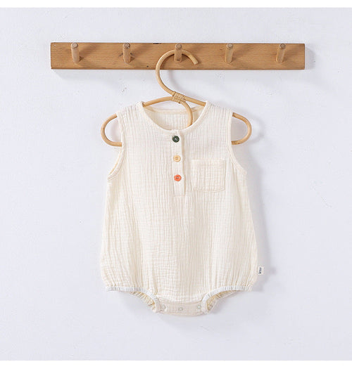 👶 Little Nest Cotton Bodysuits – Summer Sleeveless Basics 🌞
