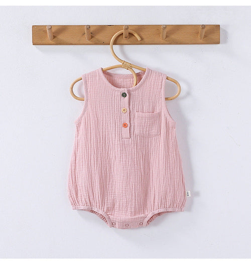 👶 Little Nest Cotton Bodysuits – Summer Sleeveless Basics 🌞