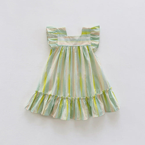 π Skysail Striped Dress β Fly Sleeve Summer Twirl for Girls π