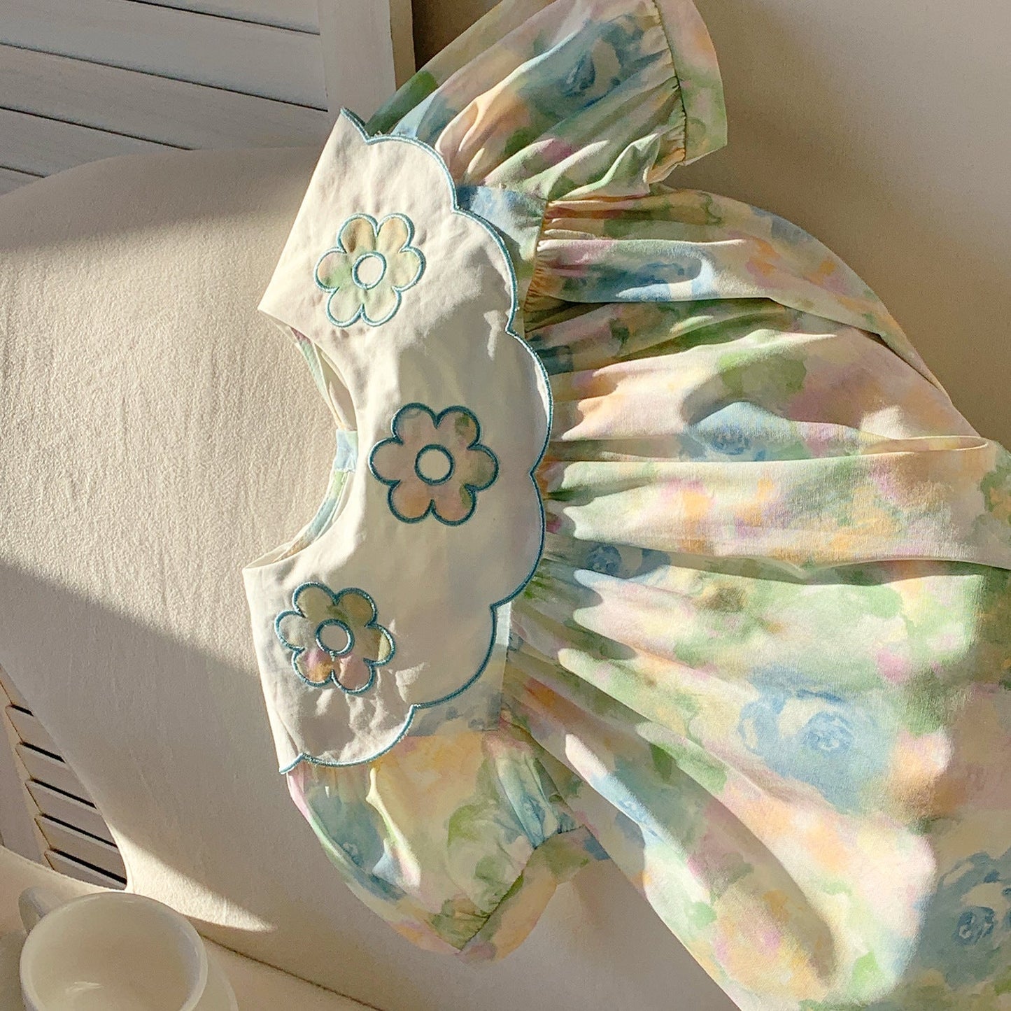 🌼 Summer Floral Dress | Girls’ Cotton Short Sleeve