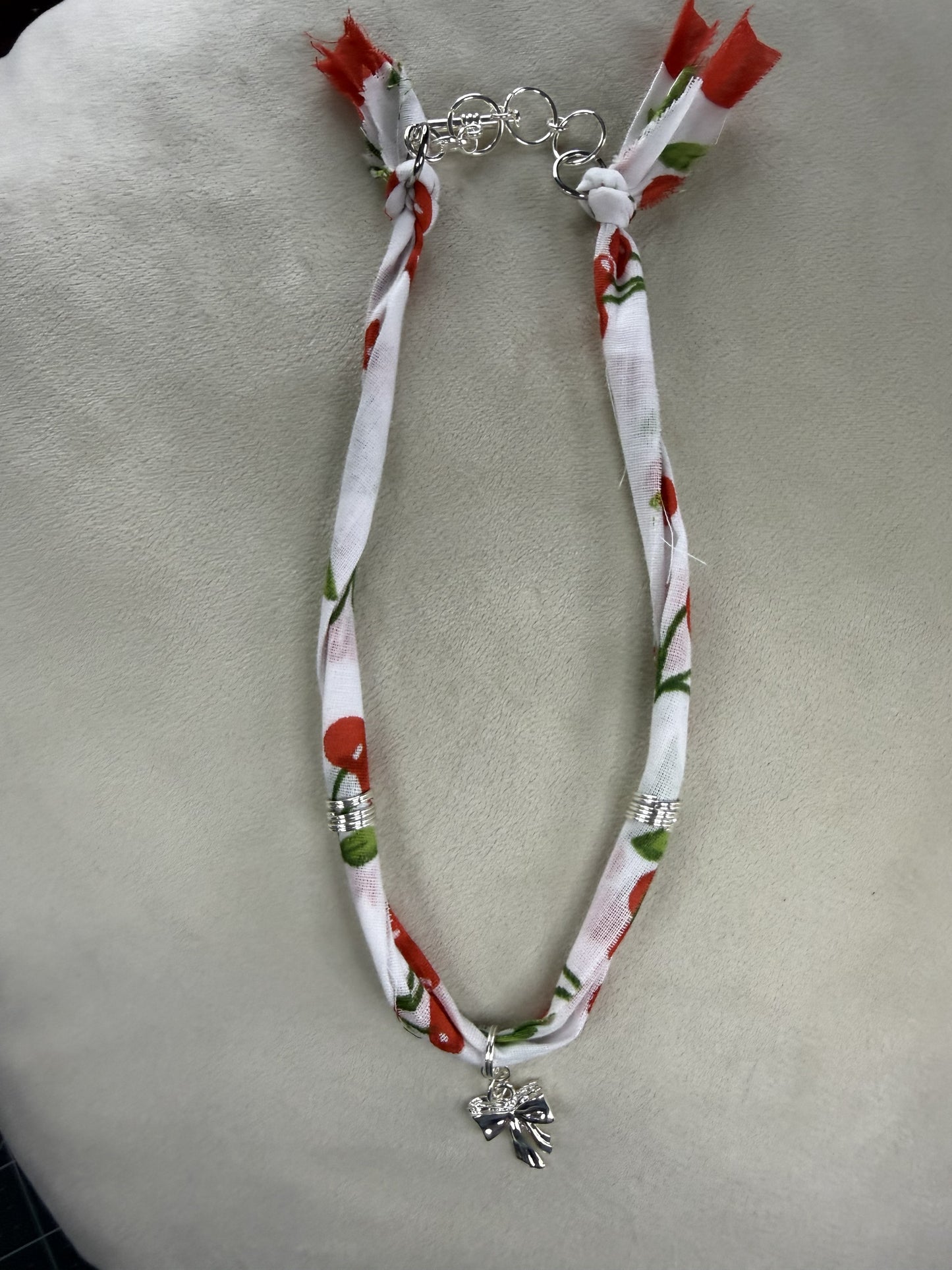 🍒 Cherry Bow Bandana Necklace | Sweet Minimal Statement