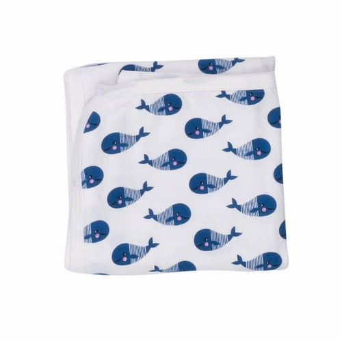 🐋 Blue Whale Forever Blanket – Organic Cotton Comfort for Littles 🌊