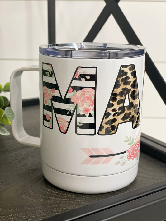 🌸 Floral Mama Travel Mug – 11oz Love in Bloom 💗