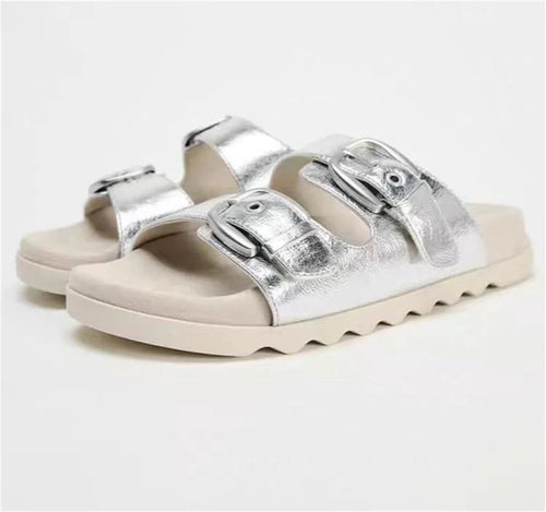 🐾Sierra Slide Sandals – Chic Animal Print Flats for Summer☀️