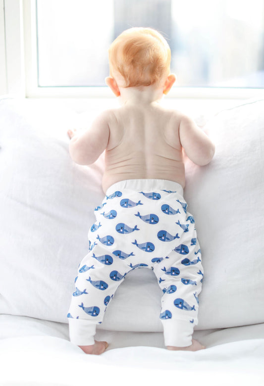 🐳 Boo Boo Harem Pants – Blue Whale