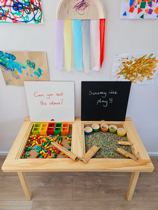 🌟 4-in-1 Activity Table – Play, Learn, Snack, Create! 🍎🖍️