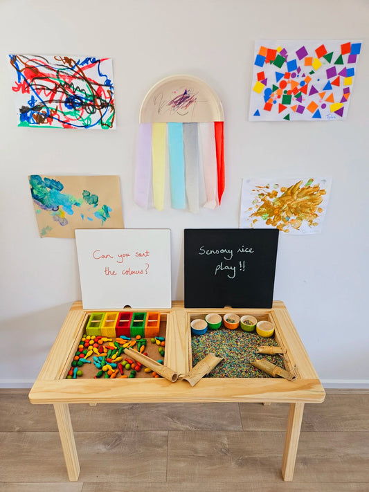 🌟 4-in-1 Activity Table – Play, Learn, Snack, Create! 🍎🖍️