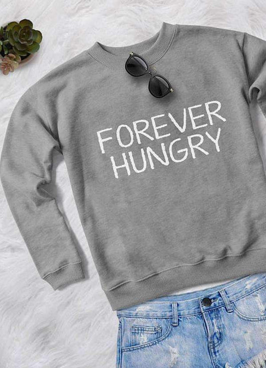 🍔 "FOREVER HUNGRY" Women's Printed Sweatshirt 🥑