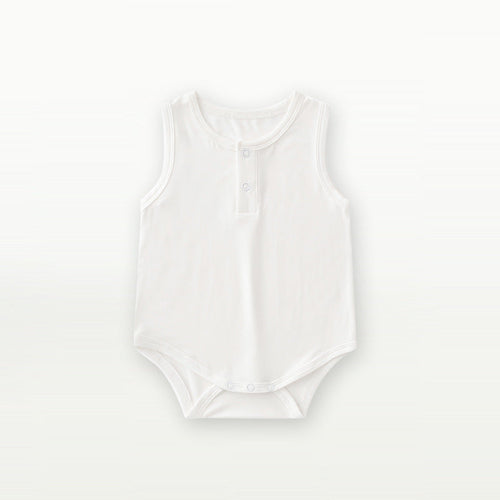 🌞 Solid Cotton Summer Onesie – Unisex Sleeveless Cutie 👶💛