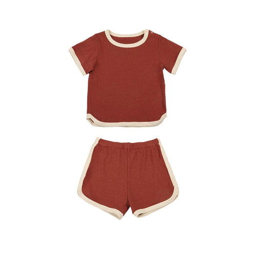 👕 Meadow Mix Set – Cotton Patchwork Top & Bloomers 🌈