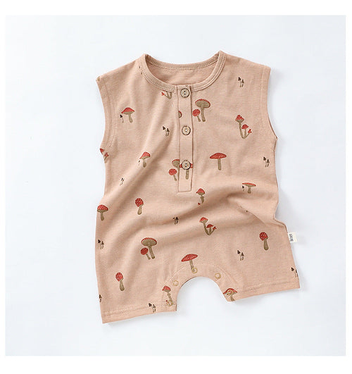 🍑 Fruit Grove Rompers – Sleeveless Summer Bodysuits for Littles 🍉