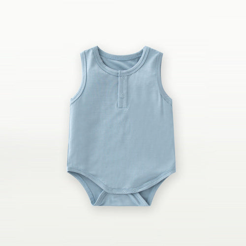 🌞 Solid Cotton Summer Onesie – Unisex Sleeveless Cutie 👶💛