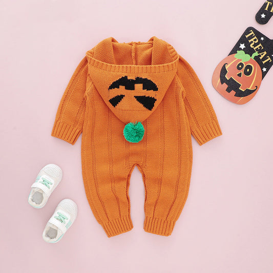 🎃 Lil’ Monster Halloween Romper – Spooky-Cute & Cozy! 👻🧡