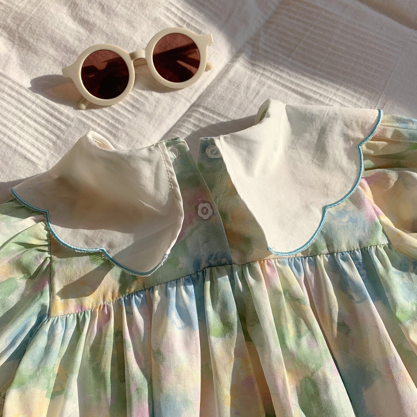 🌼 Summer Floral Dress | Girls’ Cotton Short Sleeve
