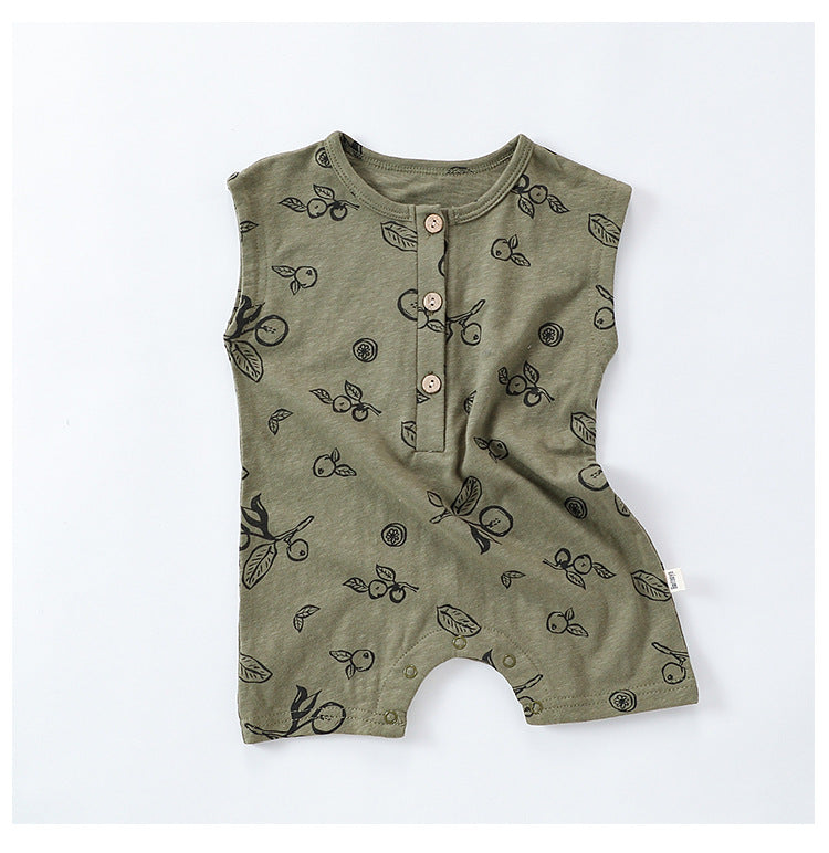 🍑 Fruit Grove Rompers – Sleeveless Summer Bodysuits for Littles 🍉