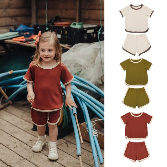 👕 Meadow Mix Set – Cotton Patchwork Top & Bloomers 🌈